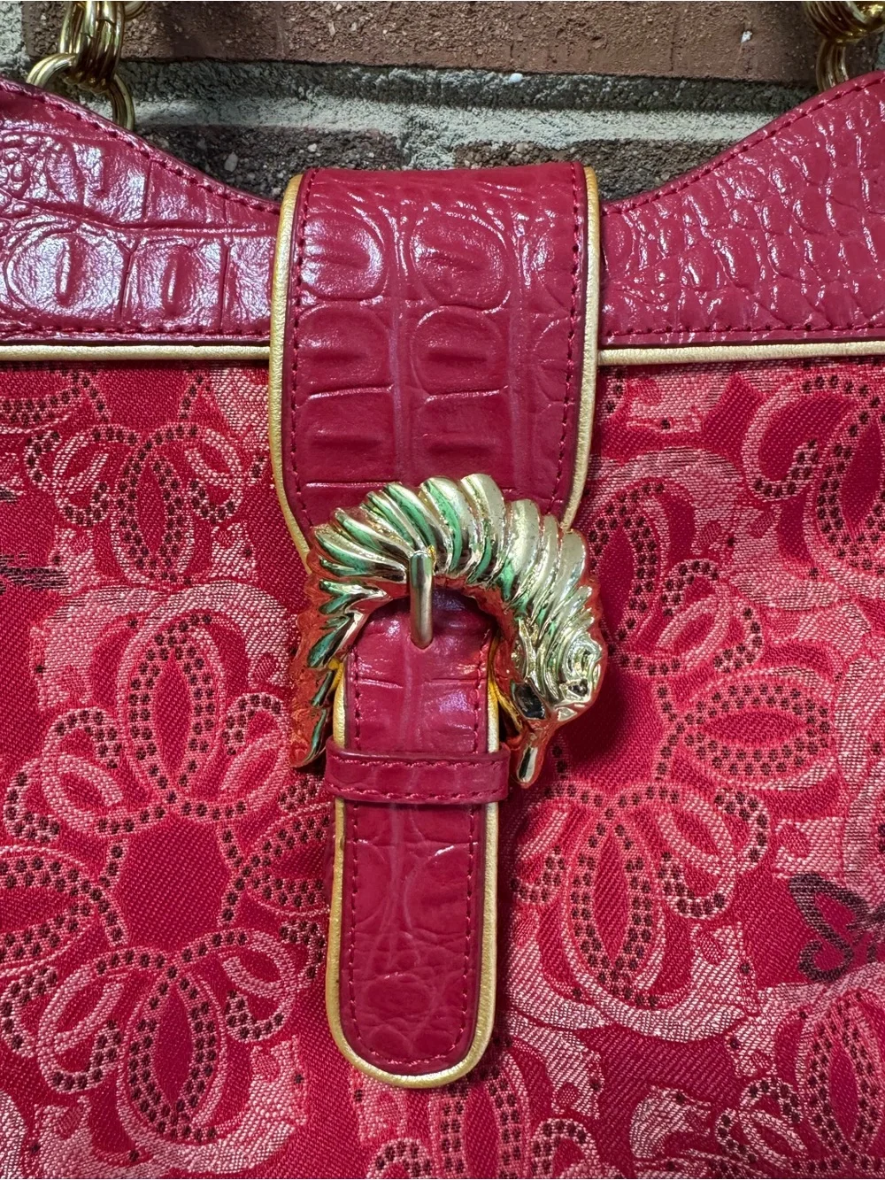Sharif Ref Tote Bag with Gold Chain Handles